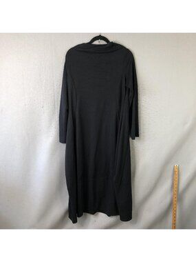 XD Xenia Design Dress Womens M Gray Jersey Cowl Neck Long Sleeve Maxi Workwear
